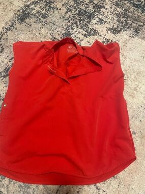 Figs Red V-Neck Medical Scrub Top